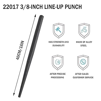 22017 3/8-Inch Line-Up Punch, For Align Holes Through Which